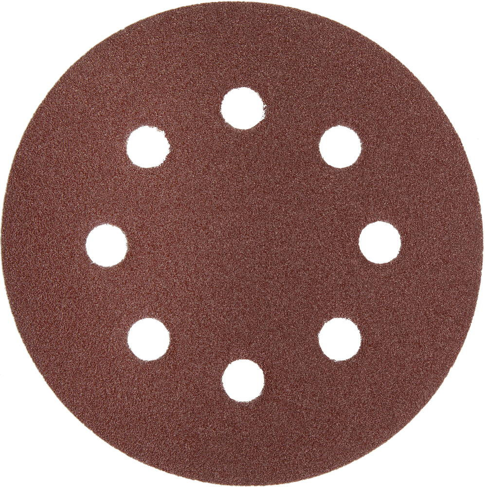 Круг шлифовальный универсальный Мастер 125 мм, 8 отверстий, Р100, 5 шт ЗУБР 35562-125-100