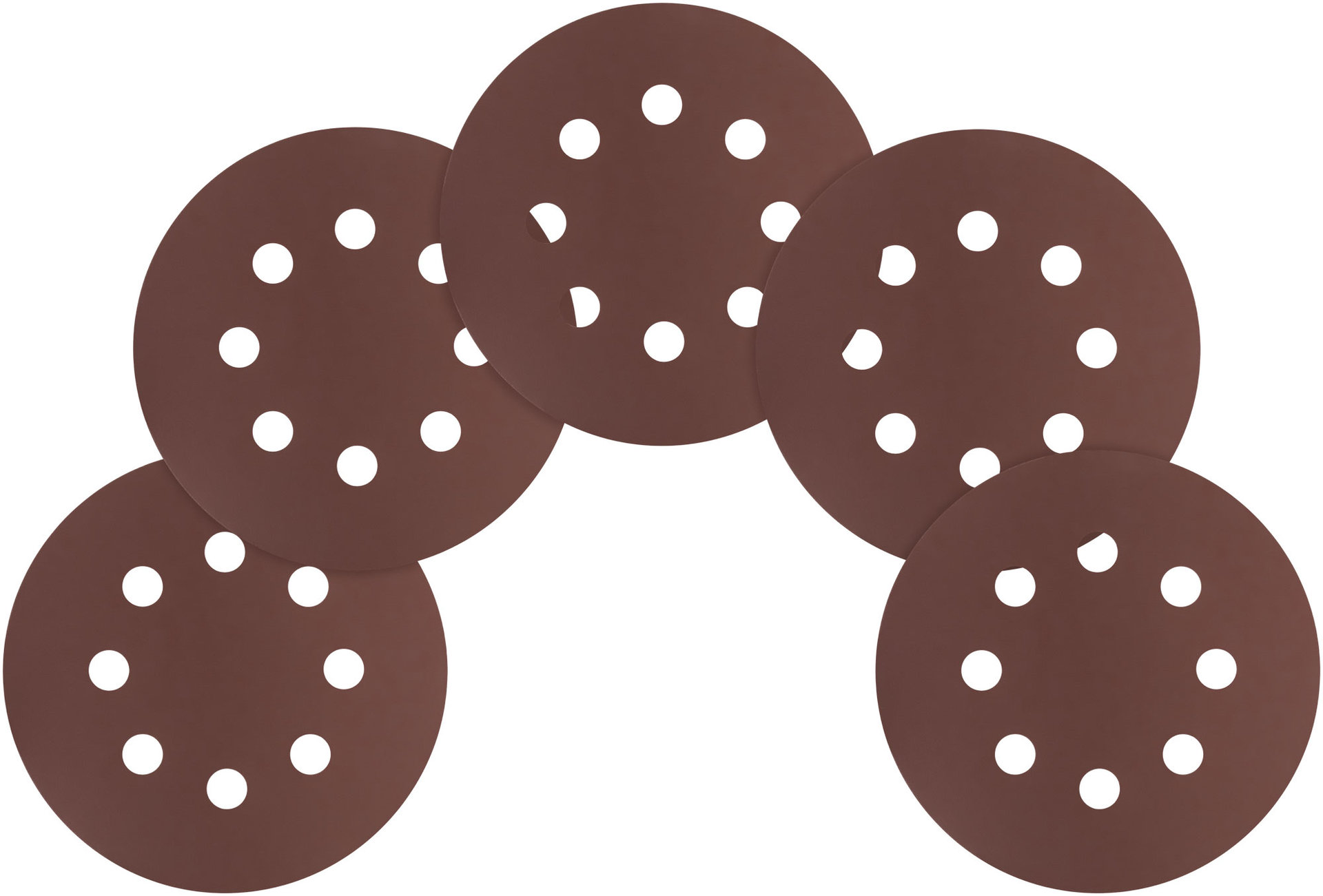 Круги шлифовальные с отверстиями (липучка), алюминий-оксидные, 125 мм, 5 шт. Р 1500 (39680)