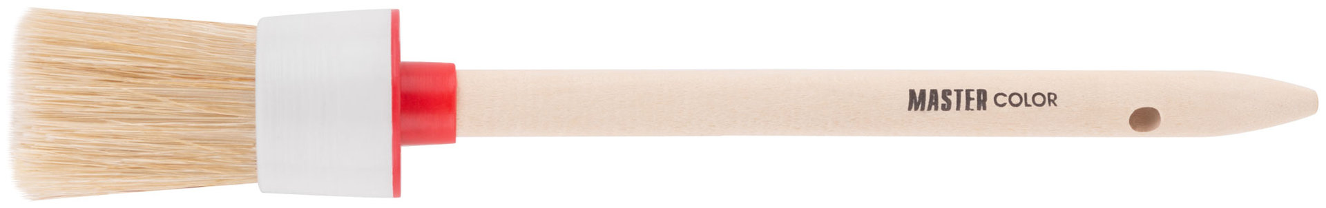 Круглая кисть, натур. щетина, 55% топс, деревянная ручка, O35 мм (30-0404)