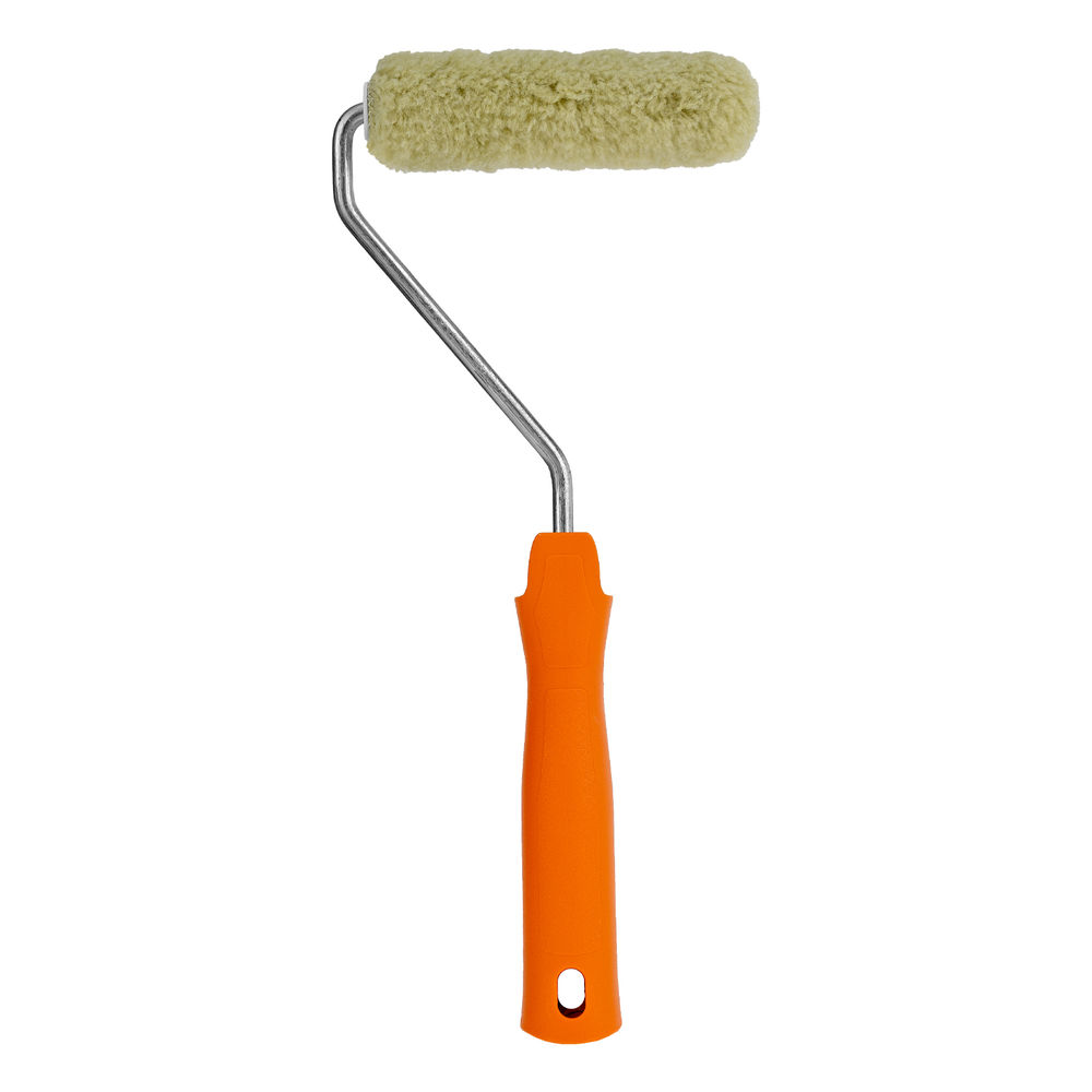 Мини-валик в сборе Фасадные работы, 110 мм, ворс 12 мм, D 16 мм, D ручки 6 мм, полиакрил, полиэстер Сибртех (80588)