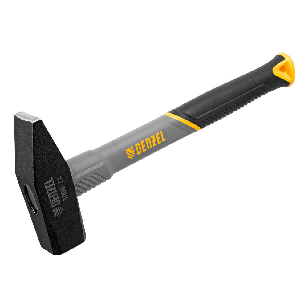 Молоток слесарный, 1000 г, кованый, фибергласовая рукоятка c TPR покрытием Denzel (10490)