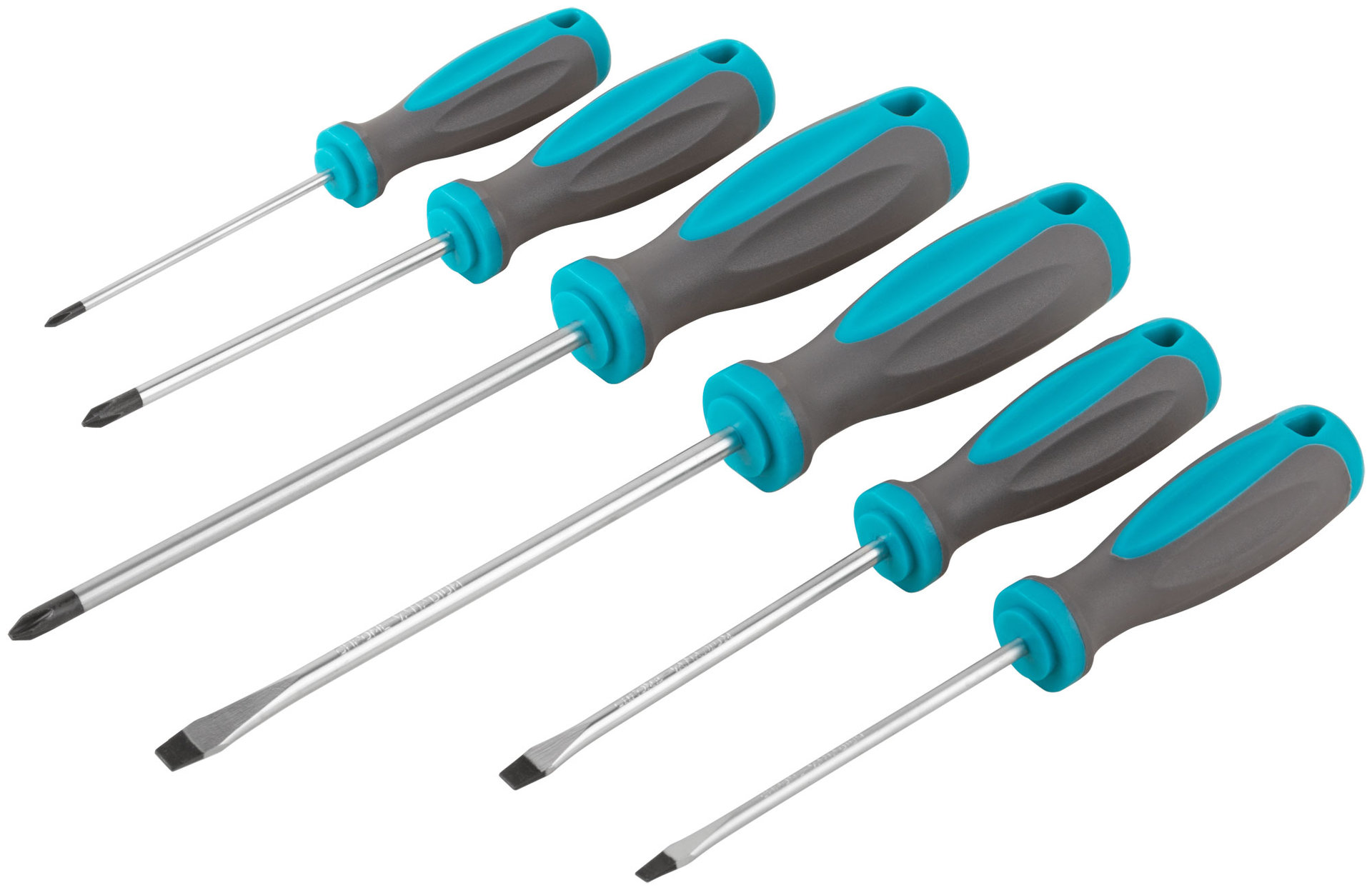 Набор отверток Техник, на держателе, CrV сталь, прорезиненные ручки, 6 шт., PH0,1,2 + SL4,5,6