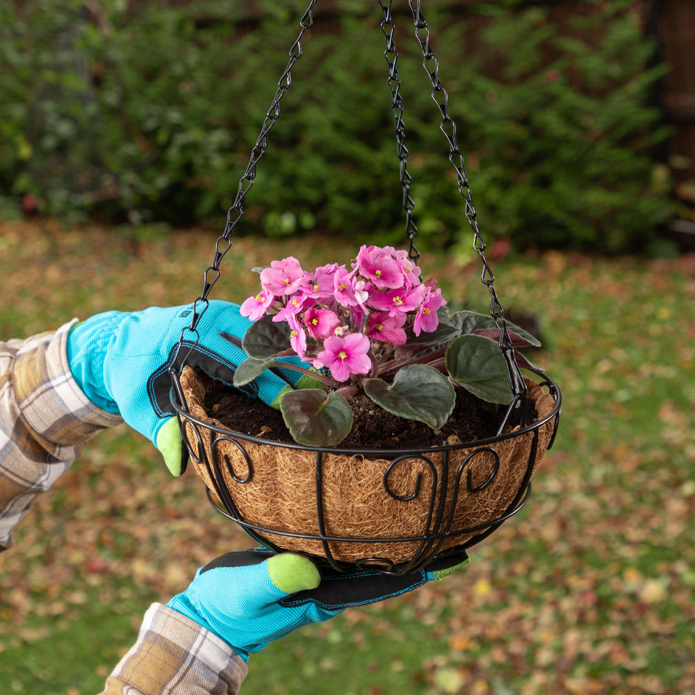 Подвесное кашпо с декором, 25 см, с кокосовой корзиной Palisad (69005)