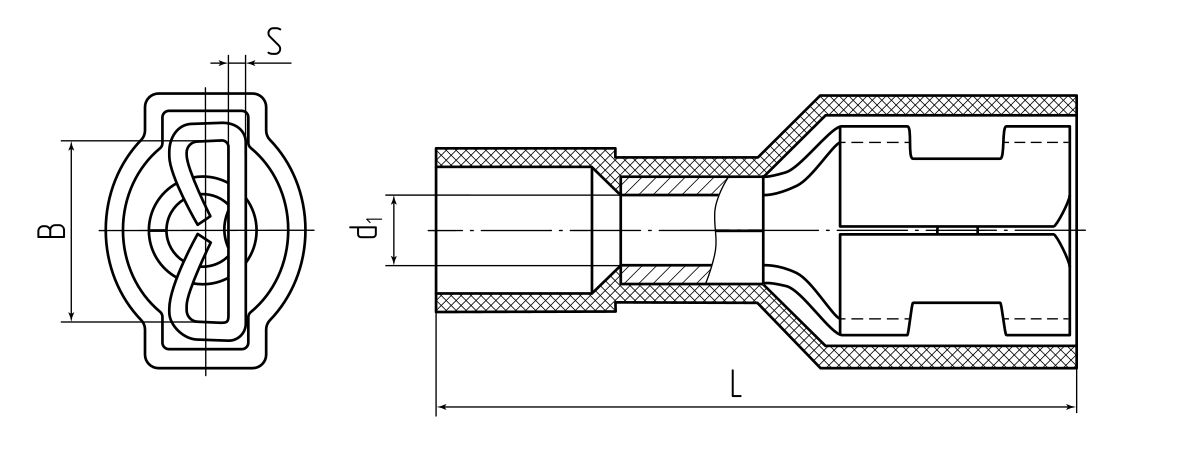 Разъем плоский полностью изолированный «мама» РПИ-М(н) 1.5–(6.3) серия ПРОФИ (КВТ) (56743)