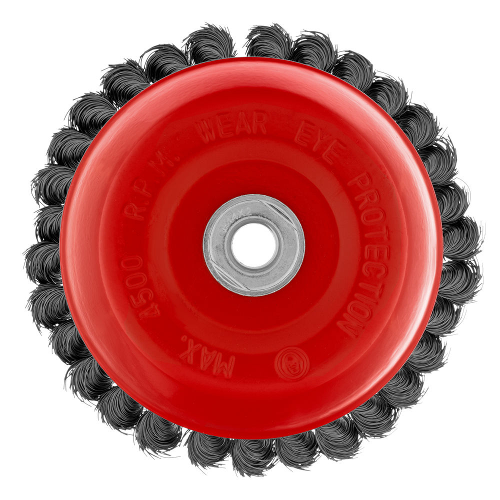 Щетка для УШМ, 150 мм, М14, чашка, крученая проволока 0.35 мм Matrix (74618)