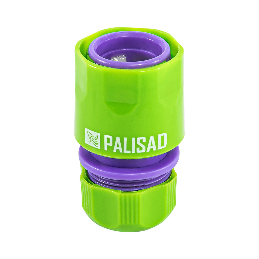 Соединитель пластмассовый, быстросъемный для шланга 1/2, аквастоп Palisad (66140)