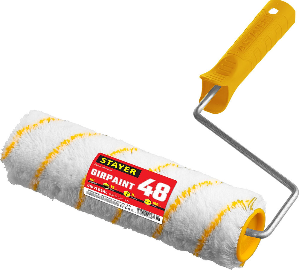 Валик малярный GIRPAINT, 48 х 240 мм, бюгель 8 мм, ворс 12 мм, полиакрил, все виды ЛКМ STAYER Professional 0314-24_z02