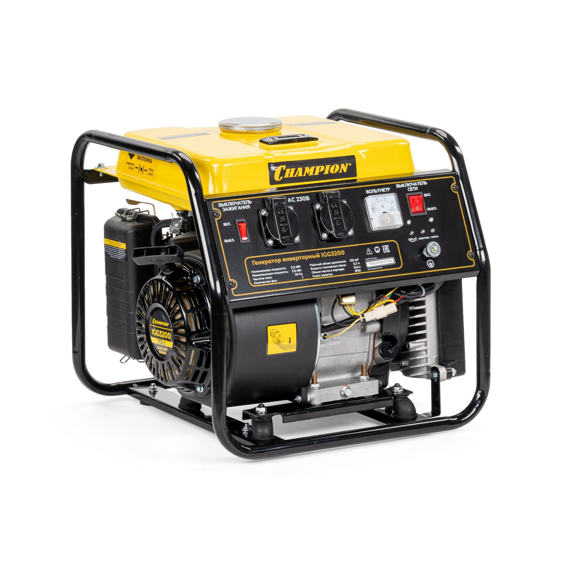 Генератор CHAMPION IGG3200 (3,2/3,5кВт 7лс 5,7л 26кг) (IGG3200)
