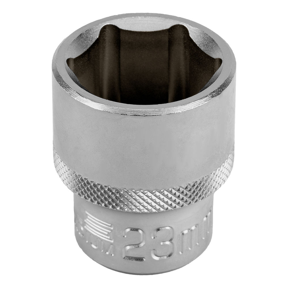Головка торцевая, 23 мм, шестигранная, CrV, под квадрат 1/2 Stels