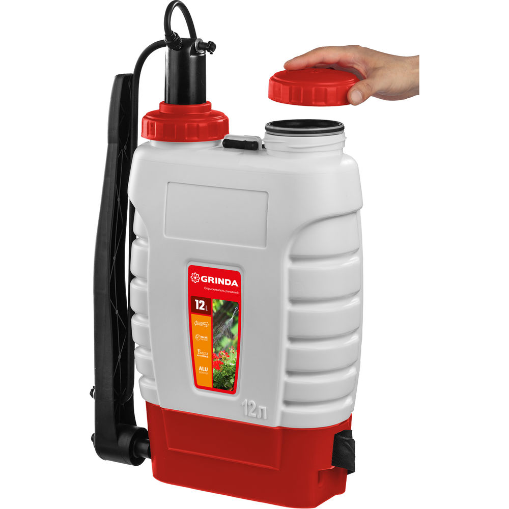 Ранцевый опрыскиватель KS-12, 12 л, с телескопическим удлинителем GRINDA 425217