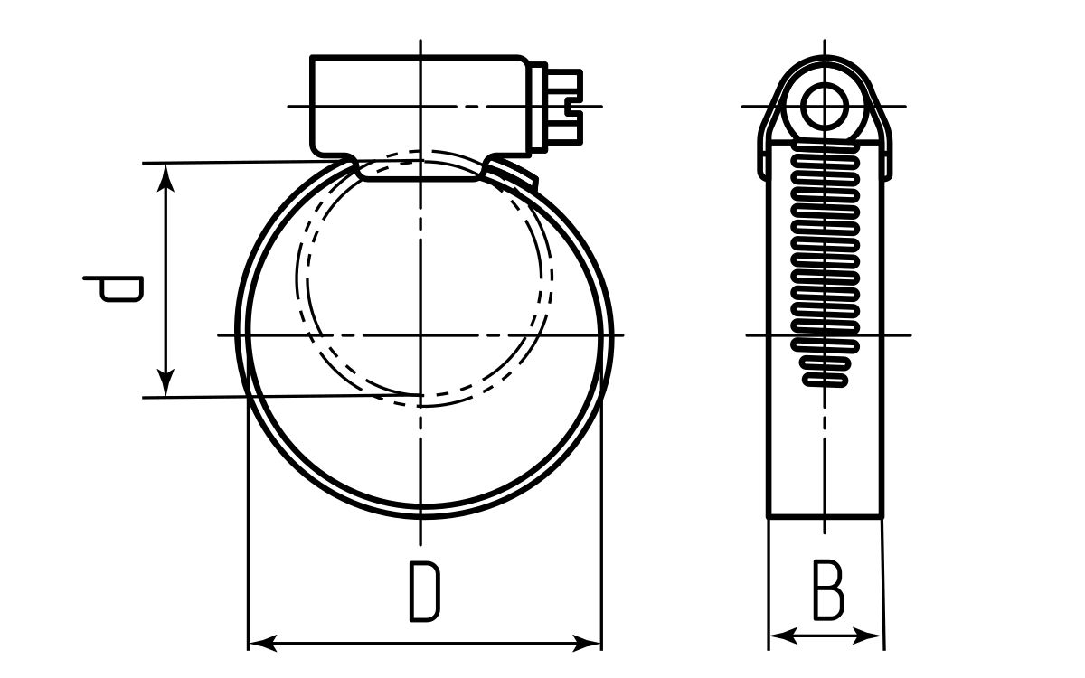 Хомут червячный PL-12 (130-150)/W2 (Fortisflex) (69023)