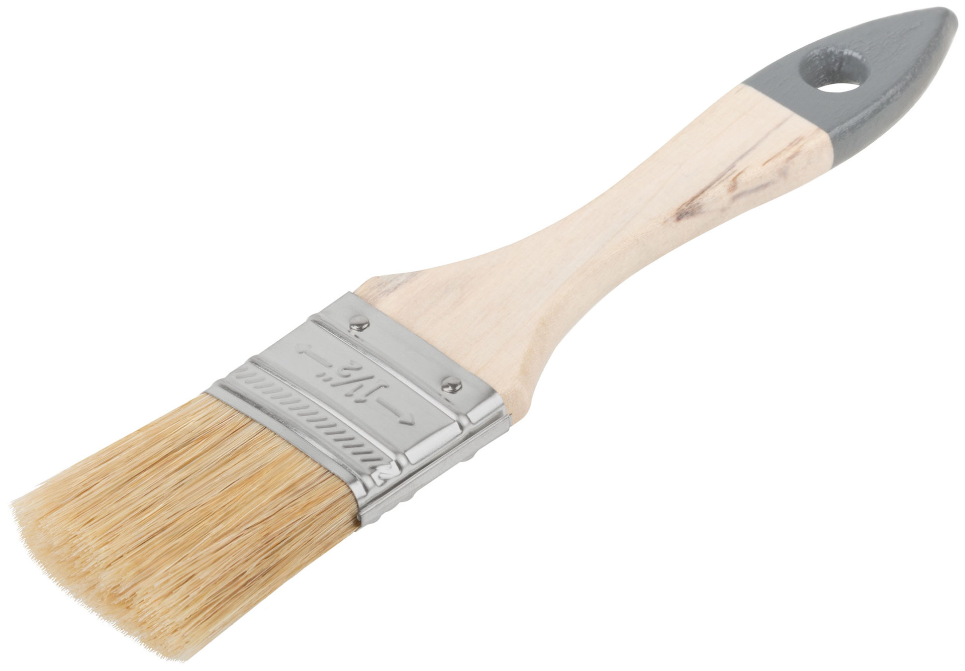 Кисть флейцевая Лайт, натур. cветлая щетина, деревянная ручка 1,5 (38 мм) (00804)