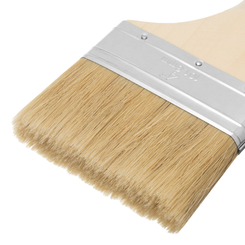 Кисть плоская Евро 4, натуральная щетина, деревянная ручка MTX (83057)