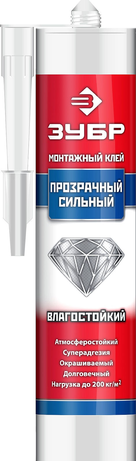 Клей монтажный суперсильный 300 мл, прозрачный ЗУБР 41332  