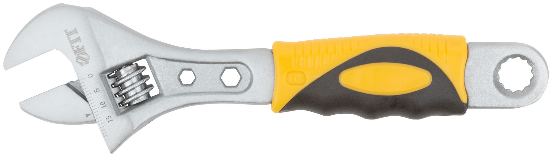 Ключ разводной Классик, шкала, увелич.захват, прорезин.ручка 150 мм ( 21 мм )