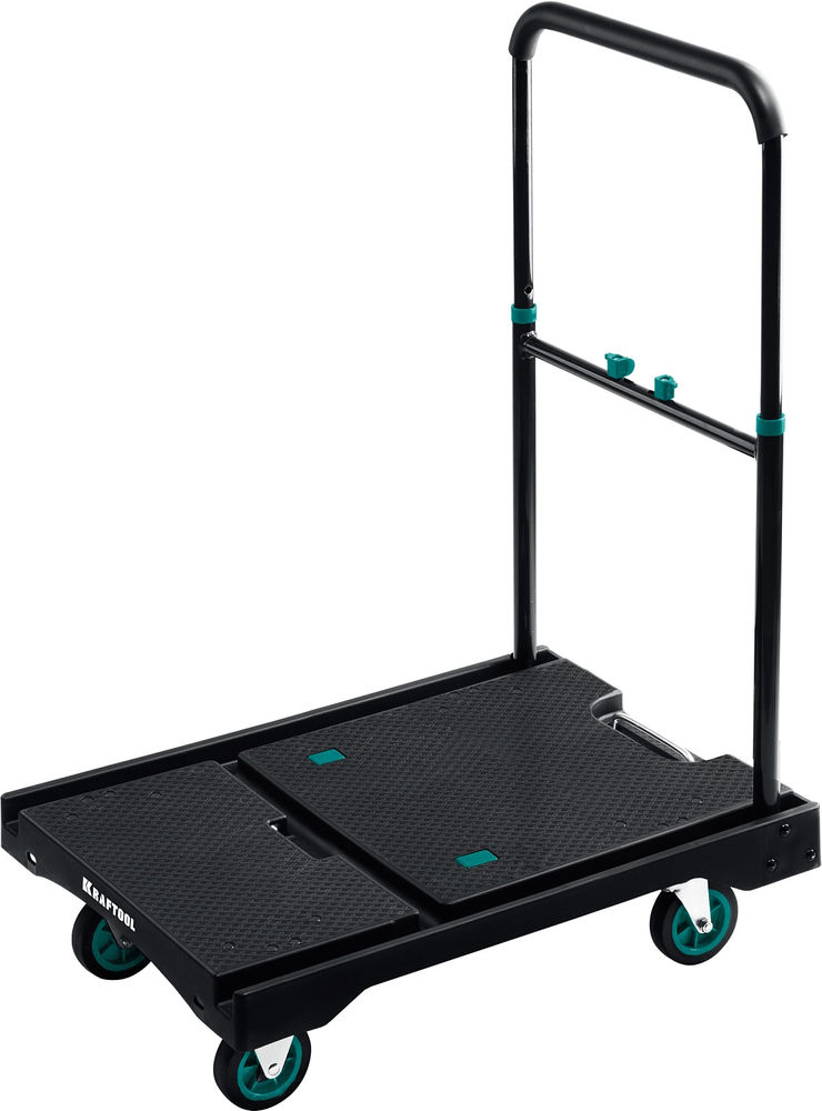 Платформенная тележка до 150 кг, платформа 68.0 х 49.5 см, складная рукоятка, складные колеса d 10 см, вес – 9.3 кг KRAFTOOL 38780-150