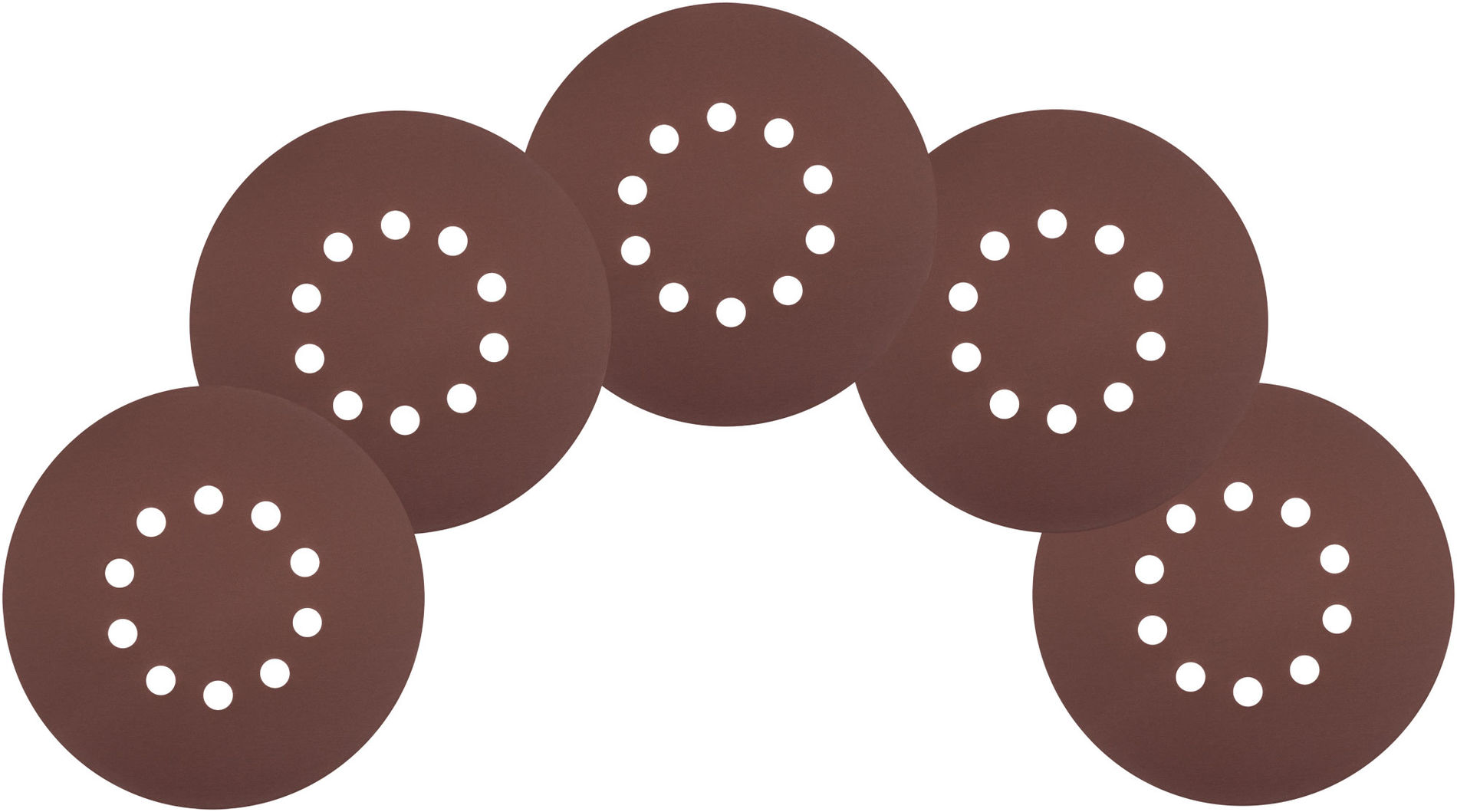 Круги шлифовальные с отверстиями (липучка), алюминий-оксидные, 225 мм, 5 шт. Р 400 (39901)