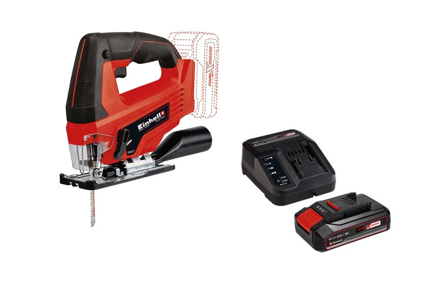 Лобзик аккумуляторный Einhell PXC TC-JS 18 Li, 70мм, Quick, маятник + 1 акк. PXC 2.5Ач 18В + ЗУ 3А (4321209SET)