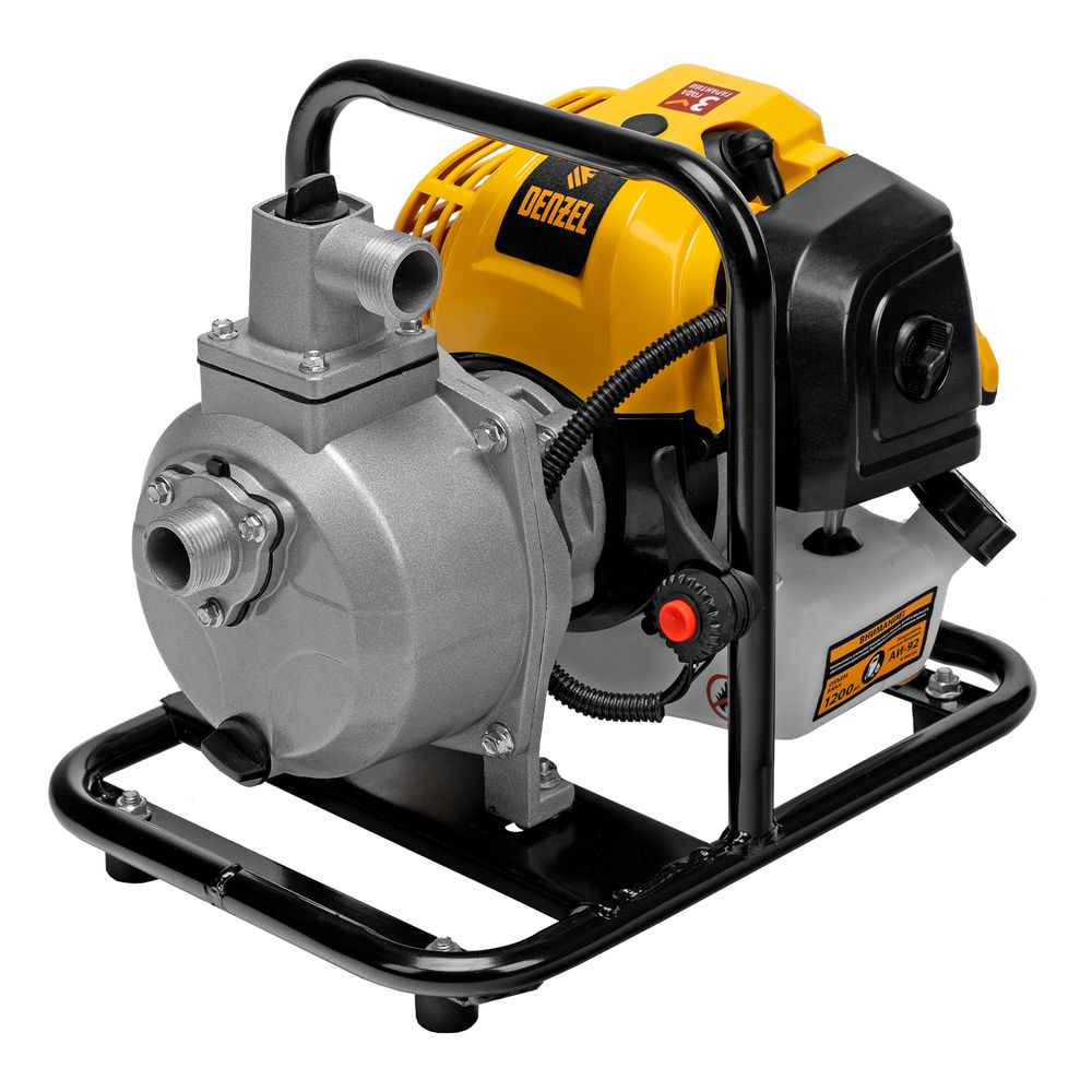 Мотопомпа бензиновая для чистой воды PX-25, 52 см3, 1, 170 л/мин, глуб 8 м, напор 30 м Denzel (99205)