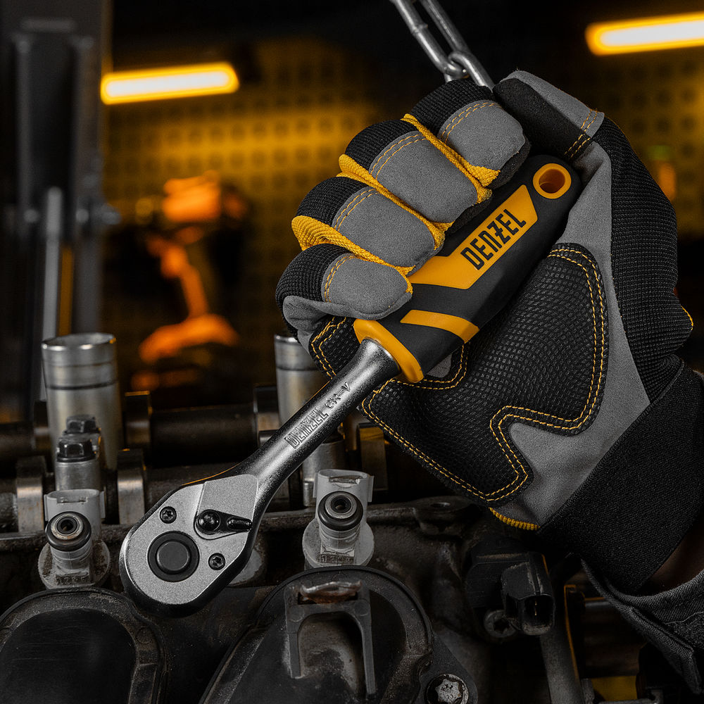 Набор инструментов, 1/2, 1/4, 3/8, CrV, S2, пластиковый кейс, 216 предметов Denzel