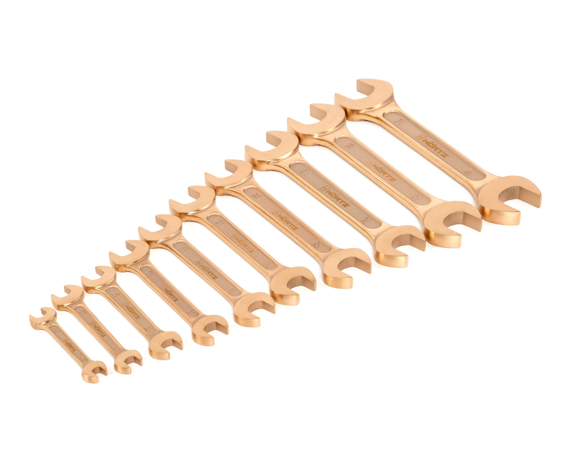 Набор ключей гаечных рожковых двусторонних искробезопасных (8-32) BeCu № A-10, HORTZ