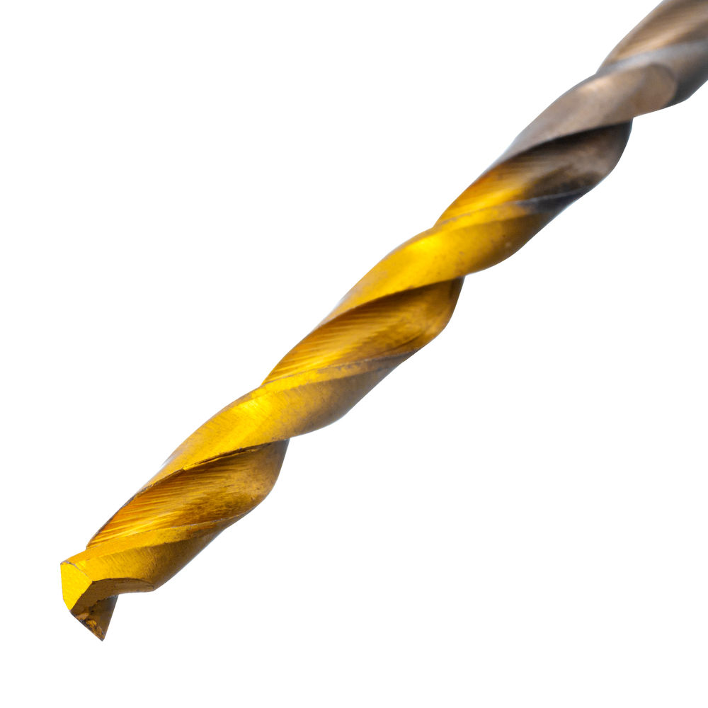 Набор сверл по металлу, 1-10 мм, Р6М5К8-TiN, Golden Tip, 19 шт Denzel (723008)