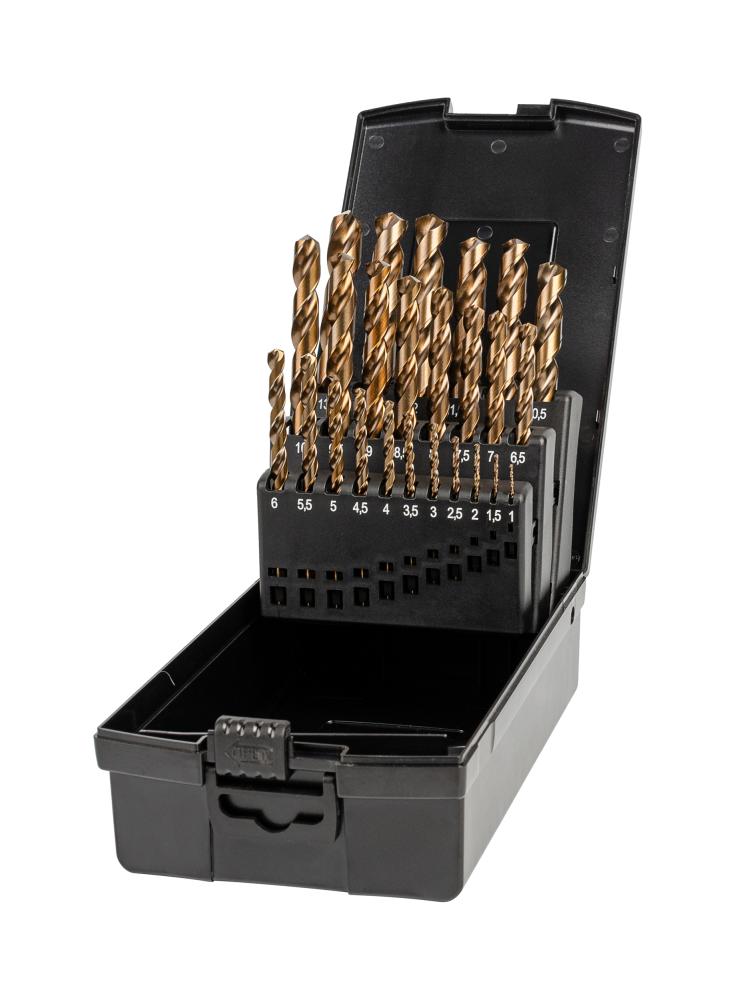 Набор свёрл по металлу, индустриальных, 25 пр.,O1.0-13.0 мм x 0.5, DIN 338, HSS-E Co5, Тип VA, 5xD (ZA-74162)