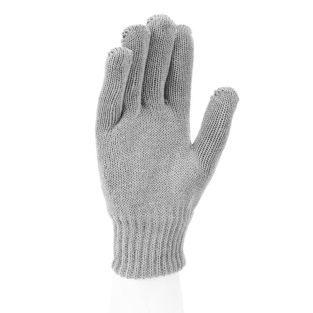 Перчатки трикотажные, акрил, двойные, серая туча, двойная манжета Сибртех (68682)