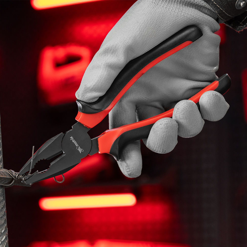 Плоскогубцы комбинированные Black Nickel, 200 мм, двухкомпонентные рукоятки Matrix