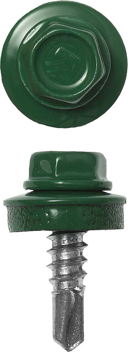 Саморез кровельный 25 х 5.5 мм, RAL 6002 зелёный лист, 1800 шт Профессионал СКМ 6002 ЗУБР 4-300310-55-025-6002