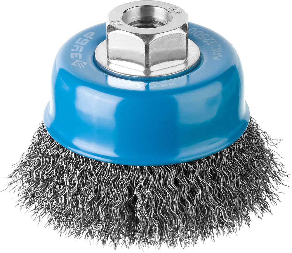 Щетка-крацовка чашечная для УШМ 75 мм, витая стальная проволока 0.3 мм ЗУБР Профессионал 35261-075_z02