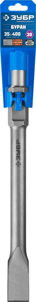 Зубило плоское 35 x 400 мм HEX 30 ЗУБР БУРАН 29375-35-400