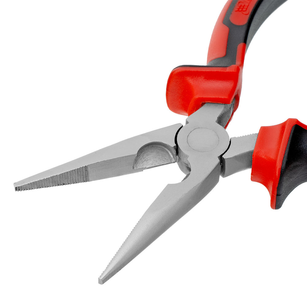 Длинногубцы прямые Nickel, 160 мм, никелированные, двухкомпонентные рукоятки Matrix (17164)