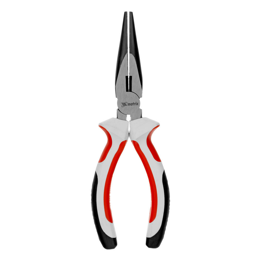 Длинногубцы прямые Premium, 180 мм, трехкомпонентные рукоятки Matrix (17186)