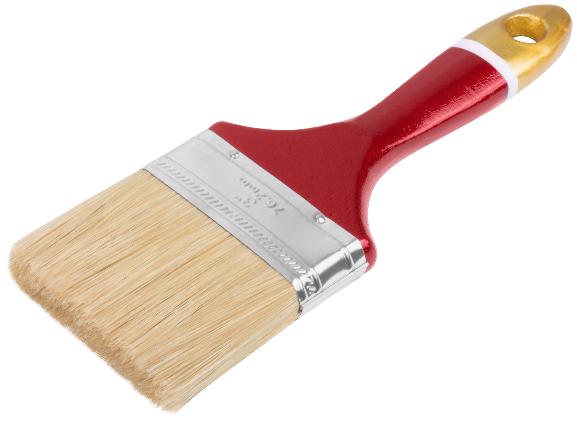 Кисть флейцевая Классик, натуральная светлая щетина, деревянная ручка 3 (75 мм) (01097)