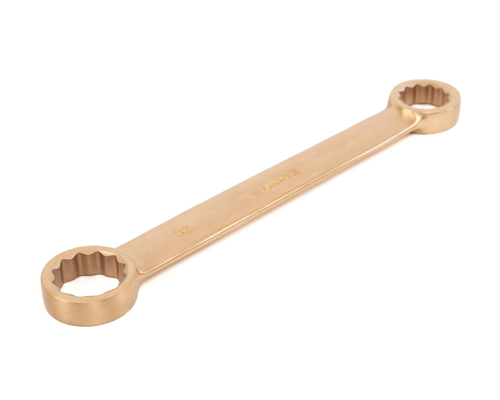 Ключ гаечный накидной двусторонний плоский 27х32 искробезопасный сплав BeCu 153A-2732, HORTZ