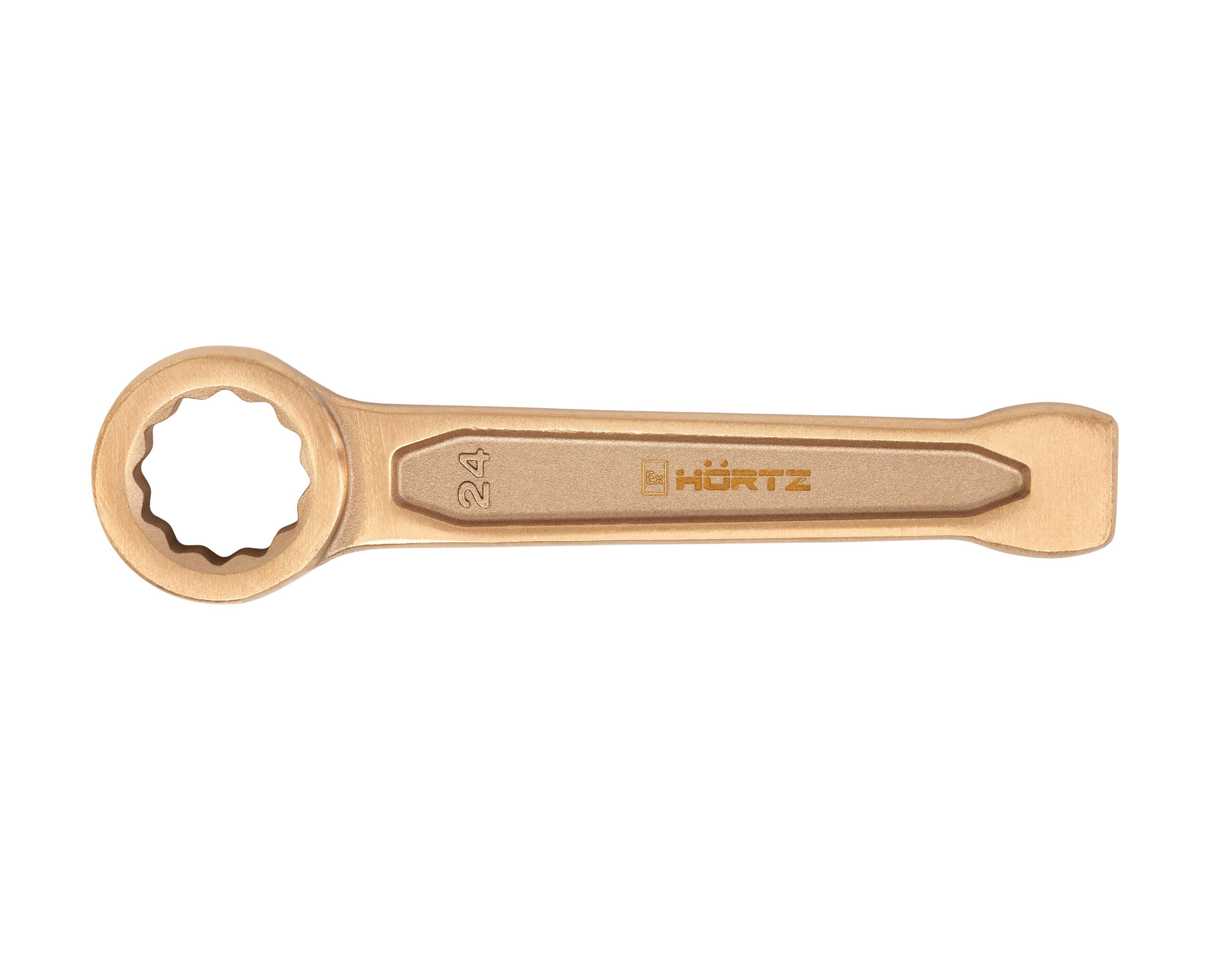 Ключ гаечный накидной ударный 24 искробезопасный сплав BeCu, HORTZ