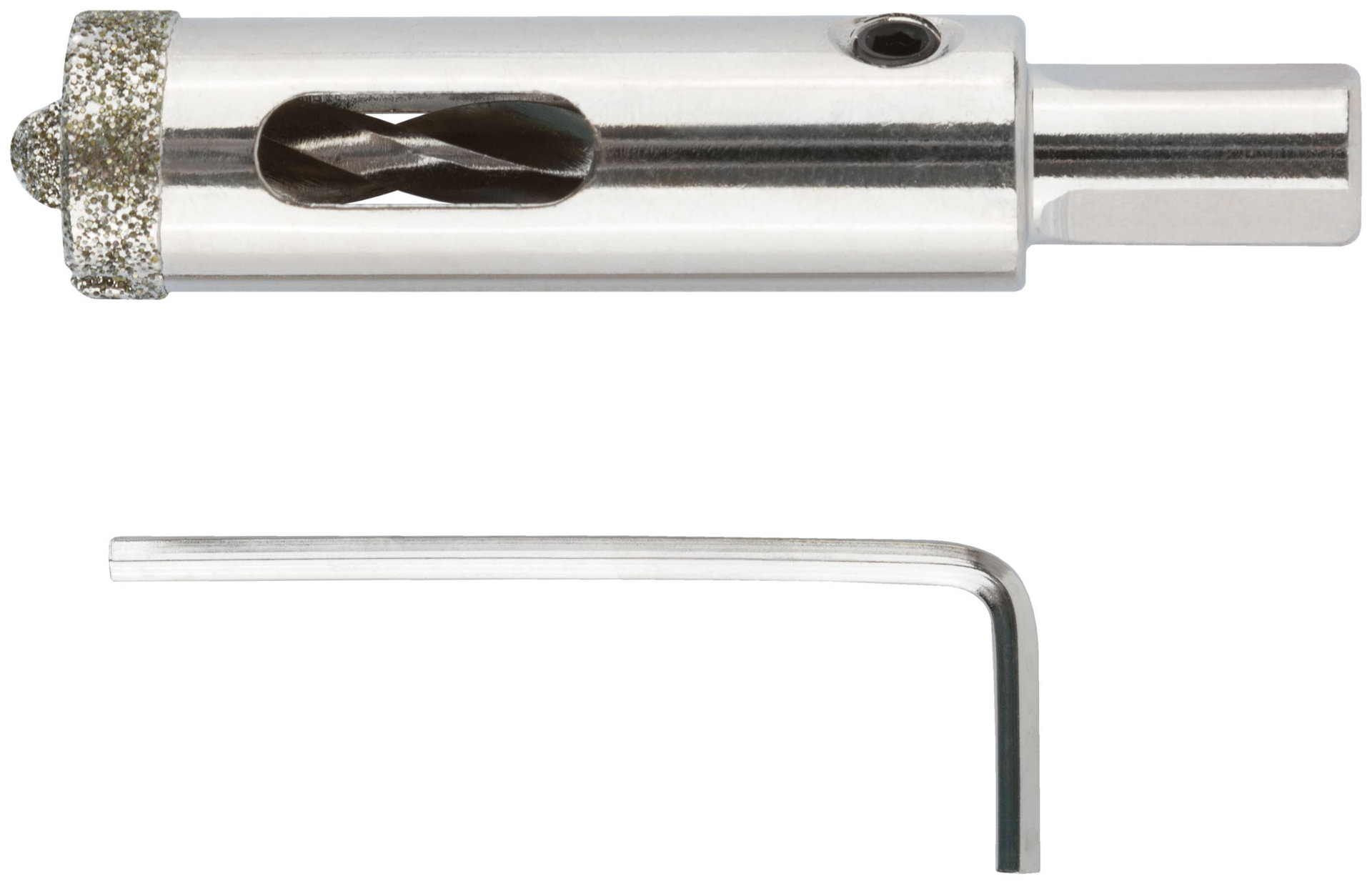 Коронка кольцевая по керамограниту, камню и кафелю алмазная с центровочным сверлом 16х70 мм (16206)