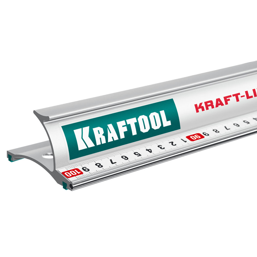 Линейка усиленная алюминиевая 1.0 м со стальной направляющей KRAFT-LINE KRAFTOOL 34275-100