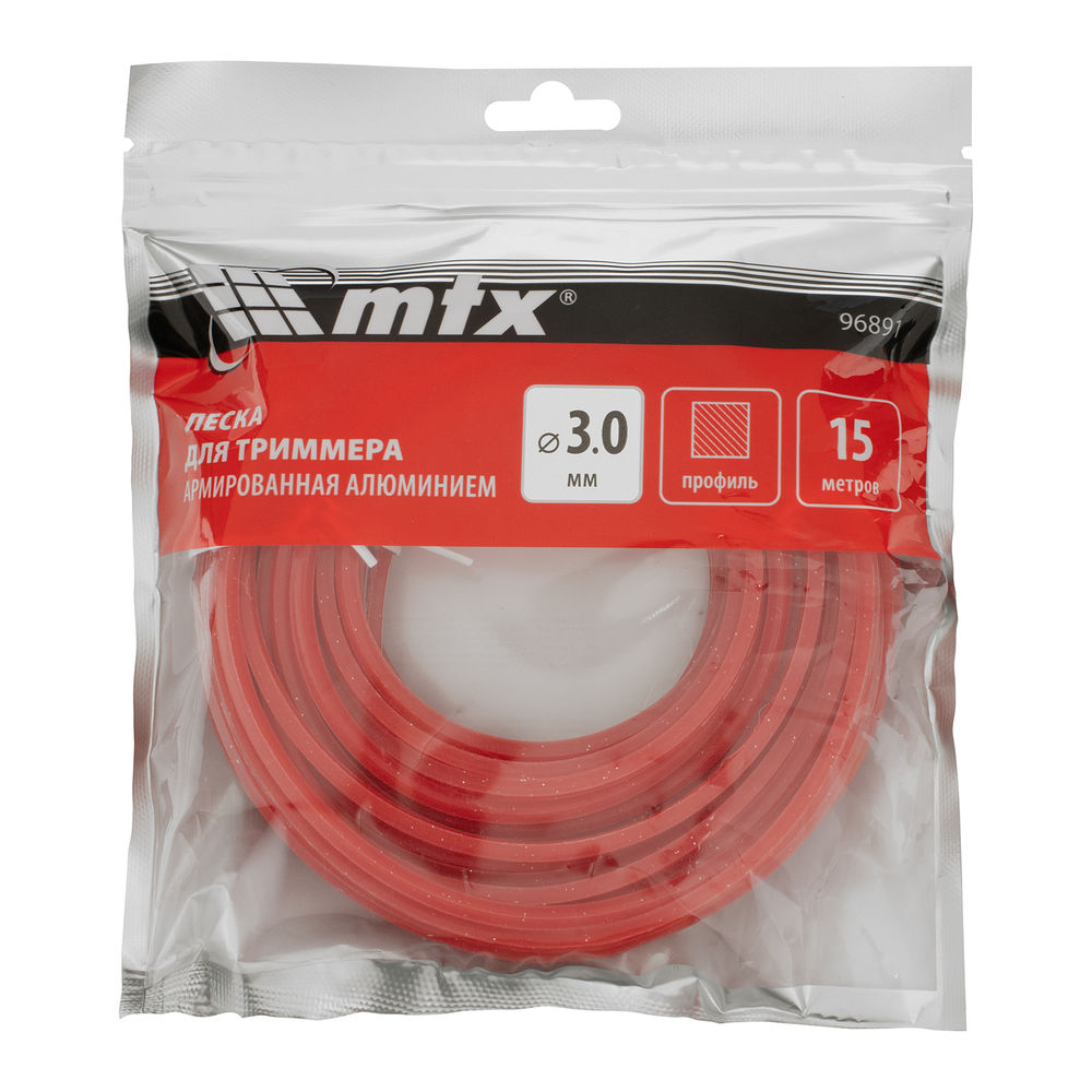 Леска для триммера армированная алюминием квадрат 3,0 мм х 15 м MTX (96891)