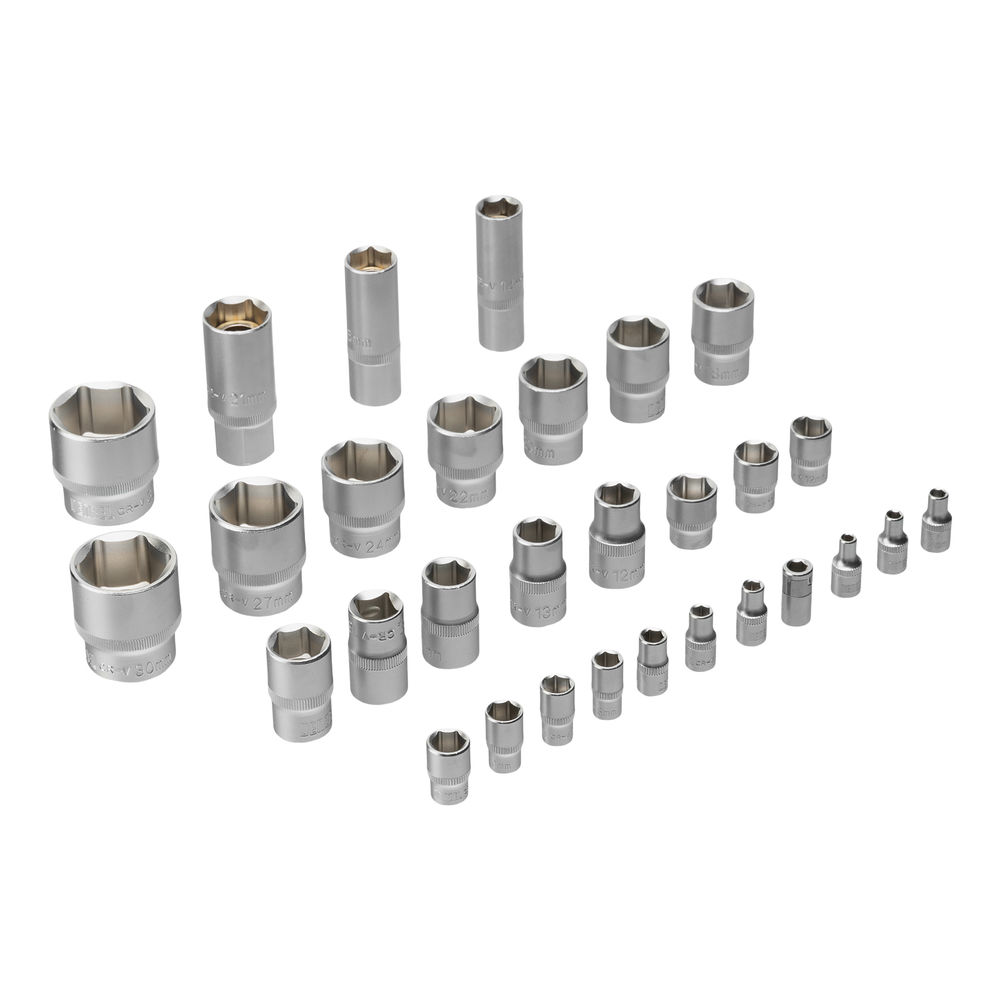 Набор инструментов, 1/2, 1/4, CrV, S2, пластиковый кейс, 100 предметов Denzel