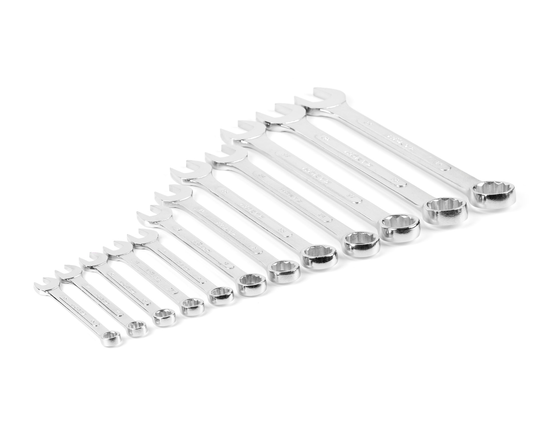 Набор ключей гаечных комбинированных 12 шт. (10-32) хромированных HORTZ