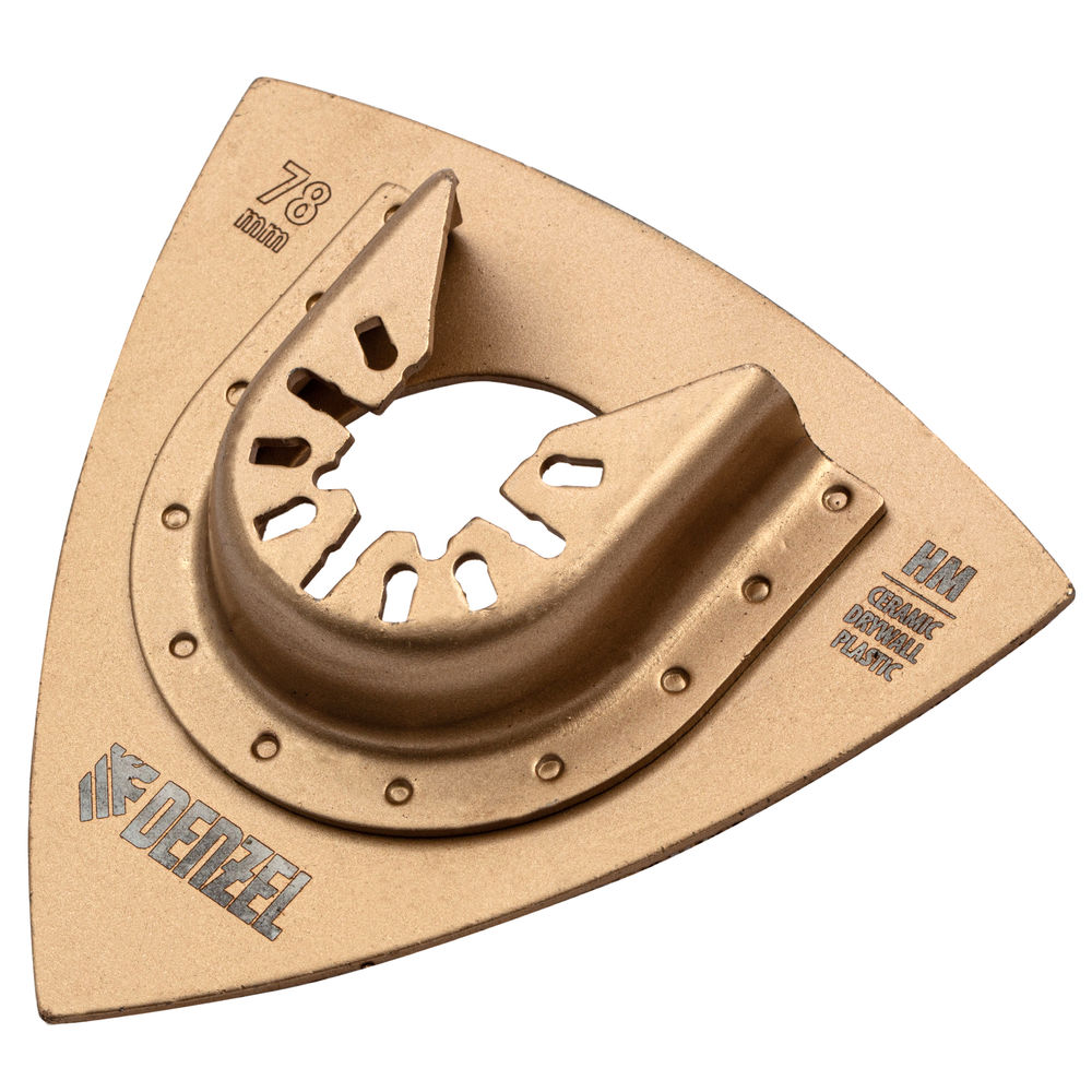 Насадка для МФИ шлифовальная дельтавидная, HM, по плитке и дереву, 78 мм Denzel (782323)