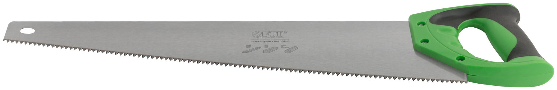 Ножовка по дереву, крупный каленый зуб 5 TPI, 2D заточка, пластиковая прорезиненная ручка 500 мм (40423)