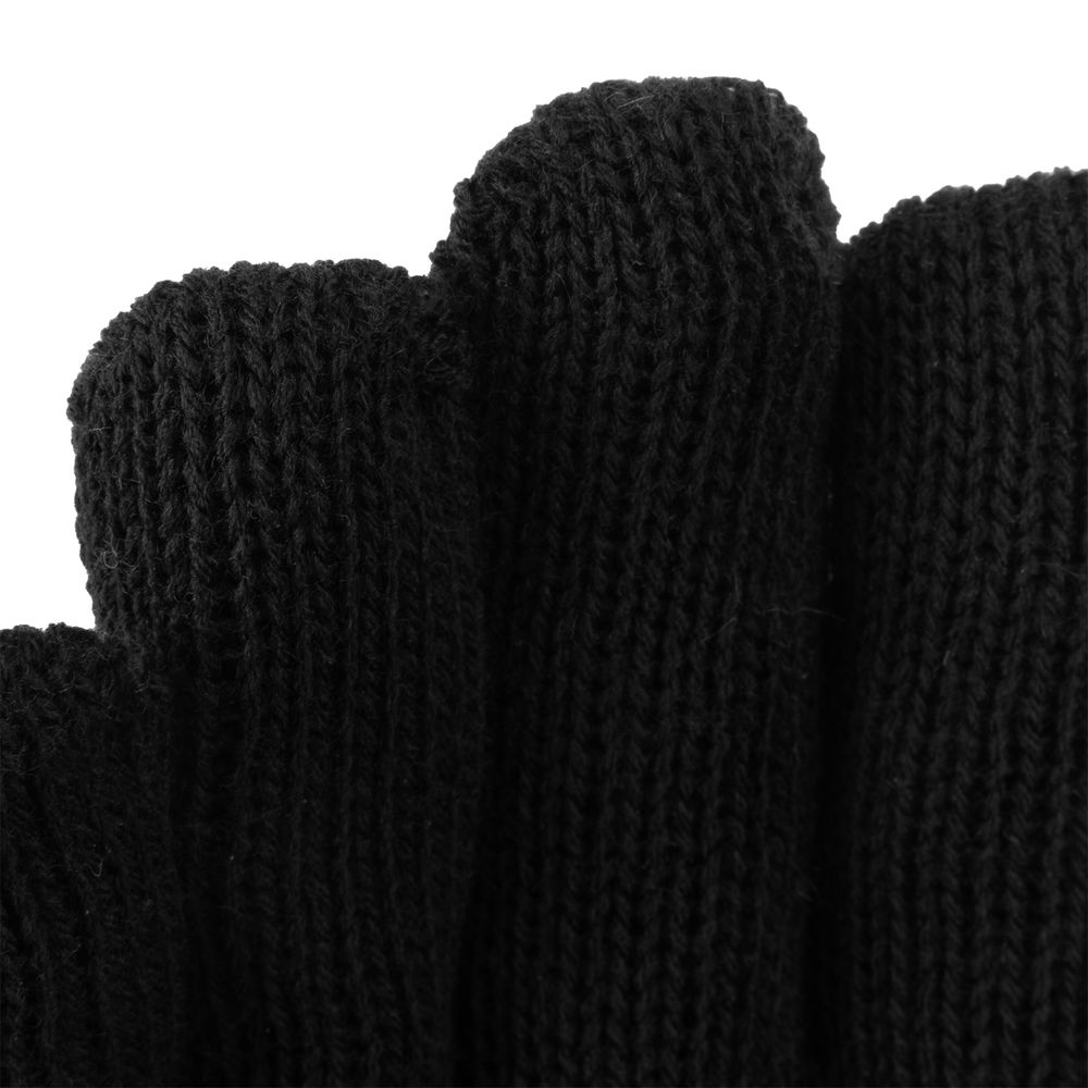 Перчатки трикотажные, акрил, двойные, черный, двойная манжета Сибртех (68681)