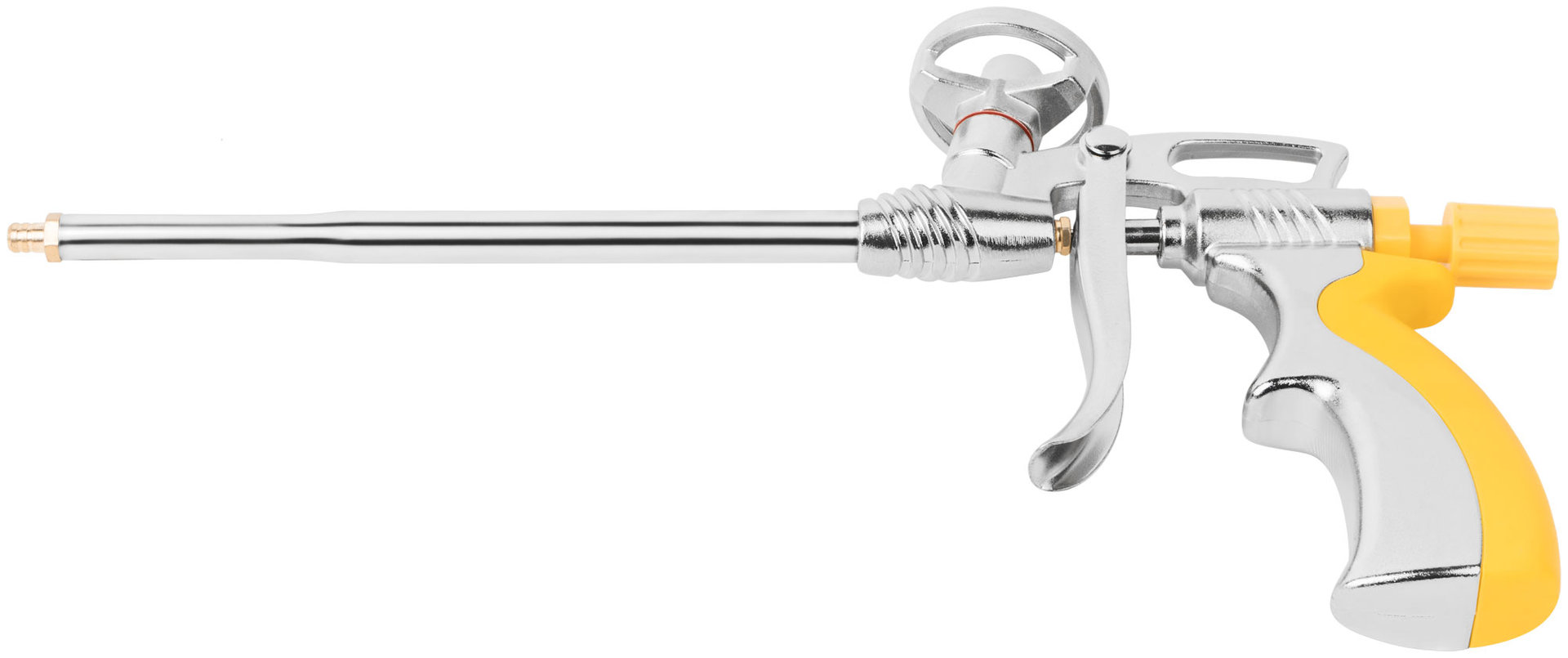 Пистолет для монтажной пены, алюминиевый корпус, прорезиненная ручка (14283)