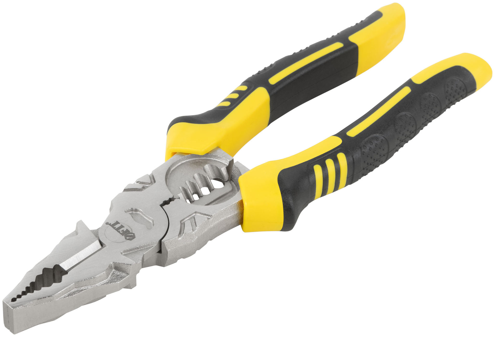 Плоскогубцы комбинированные многофункциональные, эксцентриковый шарнир, прорезинен. ручки, Профи 180 мм (51015)