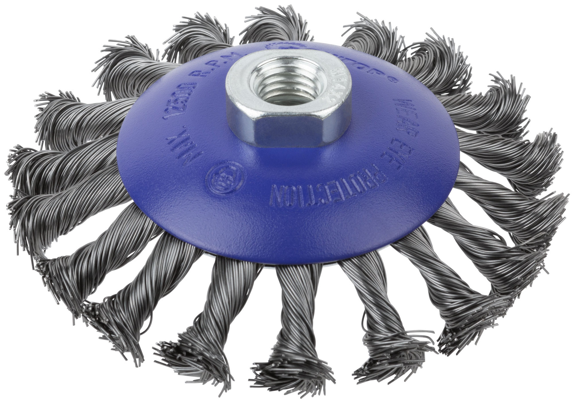 Щетка для УШМ, М14, тип Тарелка, крученая проволока 0,5 мм, 115 мм, блистер, CUTOP Profi (82-906)