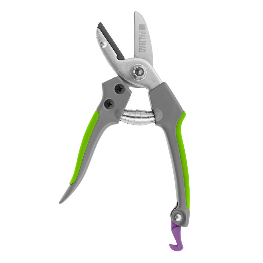 Секатор с наковальней, 170 мм, металлические обрезиненные рукоятки, Palisad (60490)