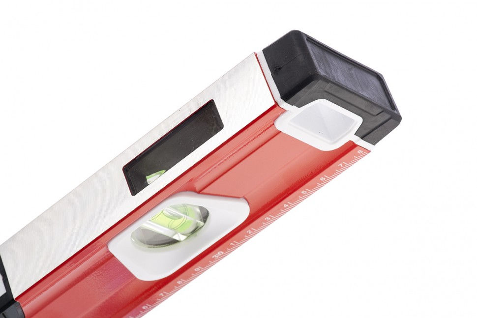 Уровень алюминиевый, магнит, фрезерованный, 3 глазка (1 зеркальный) двухкомпонентные рукоятки, 1200 мм Matrix (34734)